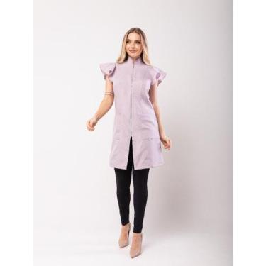 Imagem de Jaleco Feminino Zíper Acinturado Manga Curta Em Oxford Mag - Supply Pr