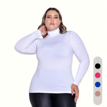 Imagem de Blusa Feminina Plus Size Cacharrel Gola Alta Moda Inverno - Blusa De F