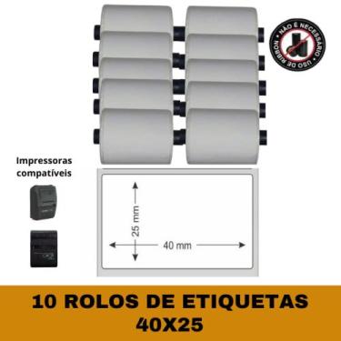Imagem de Etiquetas Adesivas 40x25 para Mini Impressora - 10 Rolos - TITANNET