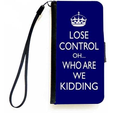 Imagem de Rikki Knight Keep Calm Oh... Who Are We Kidding Capa carteira flip azul com aba magnética para Apple iPhone 5c