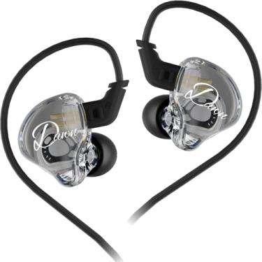 Imagem de Fones de ouvido com fio KZ Dawn Dynamic Driver in Ear Monitor, HiFi Bass IEM Headset, Fone de ouvido ergonômico confortável para jogos (sem microfone, cabo OFC)