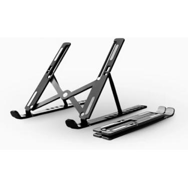 Imagem de Suporte para Notebook Ajustável, Base Ergonômica Dobrável e Regulável, Universal para Notebooks, Tablets e Netbooks, Leve e Portátil com Estojo para Armazenagem, Ideal para Trabalho e Estudo