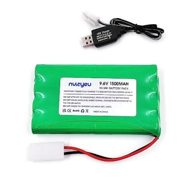 Imagem de nvizyeu Com plugue KET 2P, pacote de bateria recarregável nimh AA de 9,6 V 1500 mAh, adequado para barco RC, tanque RC, brinquedos e ferramentas elétricas, equipado com cabo de carregamento USB
