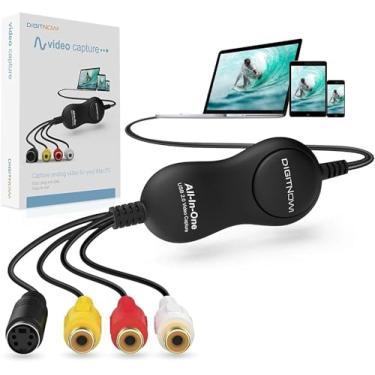 Imagem de DigitPro Dispositivo de captura de vídeo USB 2.0, conversor VHS para digital, VHS VCR TV para conversor de DVD para MAC/PC/TV/filmadora, compatível com Mac OS Windows