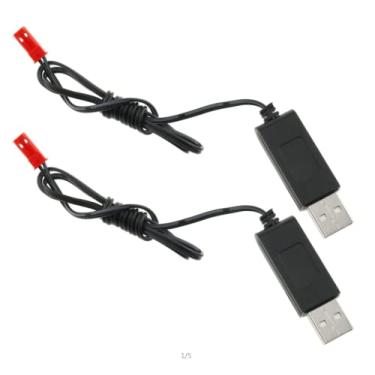 Imagem de SJZBIN Cabo de carregamento USB, plugue JST, 3,7 V, cabo de carregamento USB, conector JST, conector USB, carregador de bateria de lítio para helicópteros de controle remoto, acessórios de brinquedos