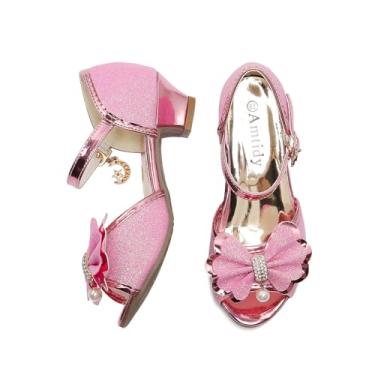 Imagem de Amtidy Sapatos sociais para meninas pequenas Mary Jane – Sapatilhas de balé para festa escolar, rosa, 11.5 Little Kid