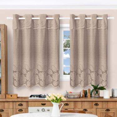 Imagem de Cortina em Renda Jacquard Costela de Adão 1,25x2,50m Decoração Cozinha
