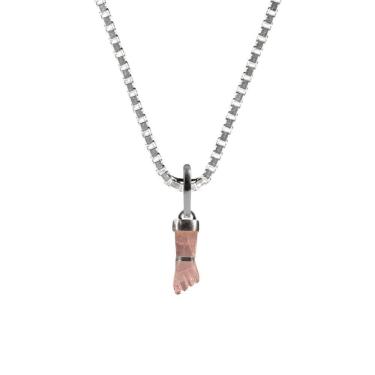 Imagem de Colar Prata 925 Figa De Quartzo Rosa Natural Verdadeiro