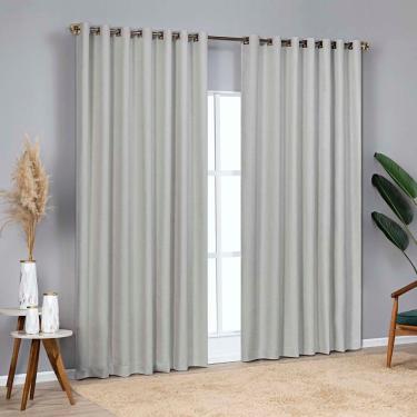 Imagem de Cortina Blackout Linho Corta Luz 2,00x1,70m Varão 2m - Cinza