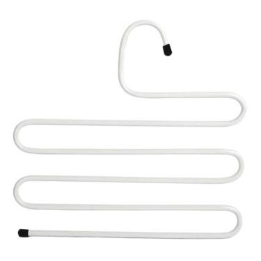 Imagem de Cabide Metal Multiuso Calças Saias Bermudas 5 Espaços Branco