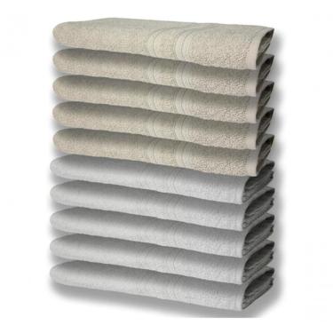 Imagem de 10 Toalhas Super Felpudas Grande E Grossa 5 Branco 5 Bege