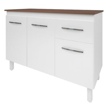 Imagem de Balcão Com Tampo Anita 120 Cm Branco Savana Moblis