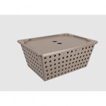 Imagem de Cesta Organizadora Com Tampa Coza One Maxi 13,5 Litros Warm Gray