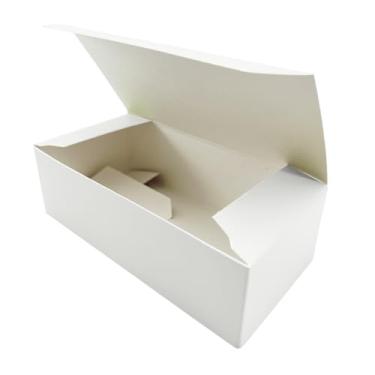 Imagem de Crafters Cup Caixas Brancas Biscuits Lasso - Pacote Com 10 Mini De Bolo 450 G, Caixa Papel Dobrável Para Padaria, Pequenas Guloseimas Caseiras, Doces, Sobremesas, Tortas, Cupcakes, 18 X 8,5 Cm