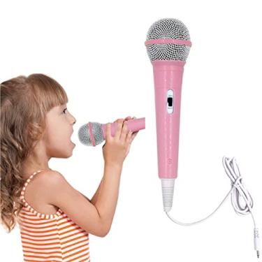 Imagem de Pilarmuture Microfone Para Crianças - De Karaokê Portátil Dinâmico Com Conector 3,5 Mm Meninos E Meninas Cantando (Rosa)