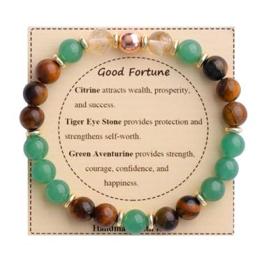 Imagem de KSQS Pulseira De Contas Pedras Curativas Para Mulheres, Proteção E Equilíbrio Com Preciosas Naturais, Cristal Espiritual Alívio Da Ansiedade Cartão Significado (Nº 29)