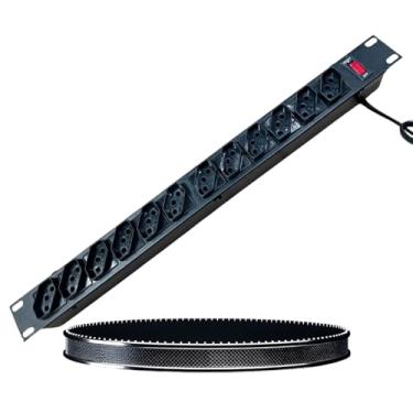 Imagem de Filtro de linha rack 19 MVolts Régua Tomada Filtro de Linha Cabo Extensão Eletrica Energia para servidores 12 Tomadas Reset