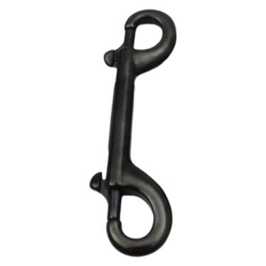 Imagem de Dynwave Chaveiro de pressão com fecho de parafuso de dupla extremidade para serviço pesado para fivela de corrente BCD para balde de ração para cães equinos, 115 Mm Preto