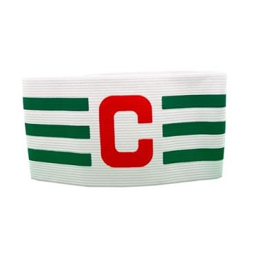 Imagem de Faixa de Capitão Braçadeira de Futebol Cor Branca e Verde Estilo Boleiro