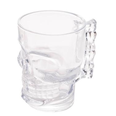 Imagem de Caneca de Chopp e Cerveja de Vidro Caveira Rock Style 510ml