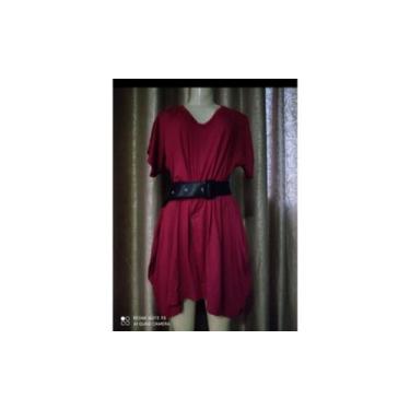 Imagem de Vestido mullet com manga  curta e bolso - Neide modas, Vermelho, G