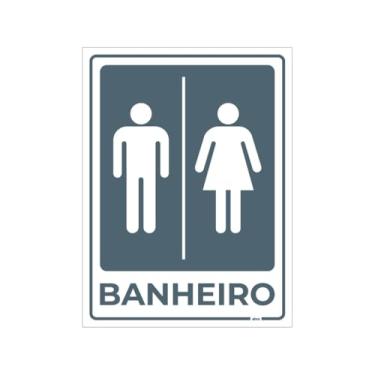 Imagem de Placa de banheiro masculino e feminino 15X20 cm