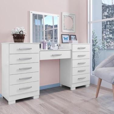Imagem de Conjunto de Cômoda e Penteadeira Salina Branco - CASA H