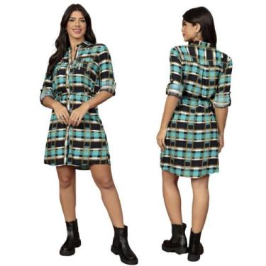 Imagem de Camiseta Blusa Xadrez Country Longa Feminina Adulta São João - Fantasi