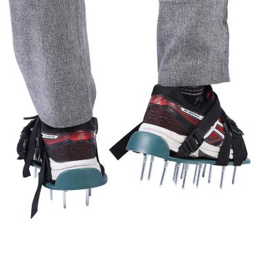 Imagem de Luqeeg Sapatos aeradores de grama, sandálias aeradoras resistentes aprimoradas, totalmente montadas para jardim, aeração e saúde do jardim (4 tiras)