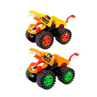Imagem de Kit Brinquedo Monster Truck Wolf Carrinho Miniatura Fricção 29,5cm