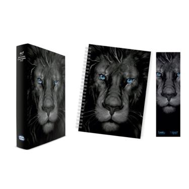 Imagem de Kit Leão Grafite - Planner + Bíblia Capa Dura ACF + Marca Página
