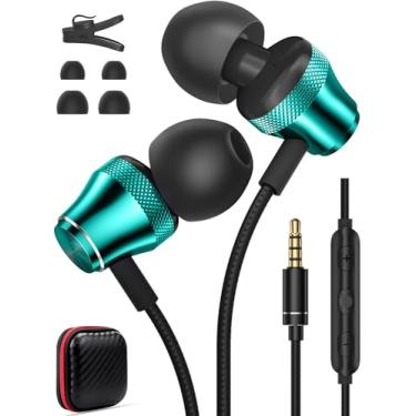 Imagem de Fones de ouvido com fio para Chromebook Laptop PC, fones de ouvido intra-auriculares de 3,5 mm para tablet Kindle Fire HD 10 8 Plus 7, fones de ouvido com cancelamento de ruído, plugue de áudio