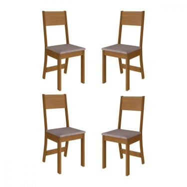 Imagem de Conjunto 4 Cadeiras Alice Freijo Com Tecido Cinza Indekes Freijo/cinza