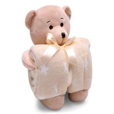 Imagem de Manta E Bichinho Pelúcia Buettner Baby Microfibra Urso Bege