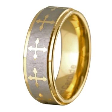 Imagem de CLOUD DANCER Aliança de casamento de tungstênio de 8 mm para homens e mulheres - Gravada Nossa Oração Pai e Cruz - Anéis de Casamento Cristão para Ele Ela - Versículo da Bíblia Anéis Religiosos