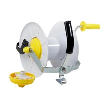 Imagem de Milageto Carretel de cerca elétrica com relação de engrenagem 3:1 e trava, leve, de alta resistência, fácil de usar, carretel de cabo portátil para trança de