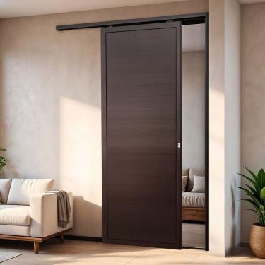 Imagem de Porta De Correr Suspensa 210cm X 80cm Lambril Dir L.25 Brimak Corten