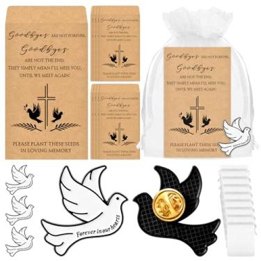 Imagem de Misdary 50 conjuntos de broches de simpatia para celebração da vida com pacotes de sementes memoriais a granel para convidados, Multicor, 1.38 x 1.1 inches