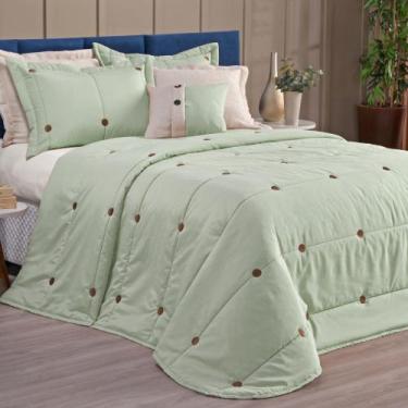 Imagem de Kit Cobre Leito Queen ou King 07 Peças Bordado 300 Fios Toque Macio Bo