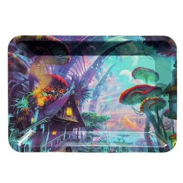 Imagem de Bandeja de Rolamento de Metal 18x12,5cm - Porta-Tabaco, Cigarro e Moed