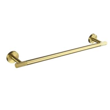 Imagem de Conjunto de acessórios para banheiro de parede em aço inoxidável dourado escovado - Suporte para toalha, suporte para papel higiênico, gancho para roupão, saboneteira (Toalheiro individual 320)