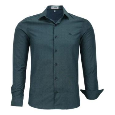 Imagem de Camisa Social Amil Masculina Slim Manga Longa Pigmentada Passa Fácil 1