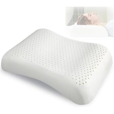 Imagem de Travesseiro De Látex Natural 100% Tailandês, Travesseiros De Cama & Posicionadores Travesseiro De Látex, Travesseiro De Beleza Para Senhoras, Bordas Mais Firmes E Meio Mais Suave, Conforto