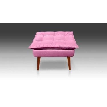 Imagem de Puff Opala Retangular Sala e Quarto - Leo Decor, Rosa
