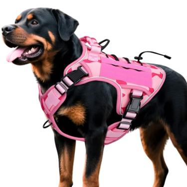 Imagem de Peitoral tático resistente para cães grandes, colete refletivo ajustável sem puxão com sistema Molle, controle de nível militar K9 para treinamento de serviço, atividades ao ar livre e mais de 10