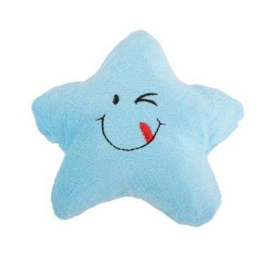 Imagem de Brinquedo de pelúcia resistente à mordida, ranger de dentes, alívio do tédio, brinquedo de mastigar cachorro em forma de estrela para filhotes azul