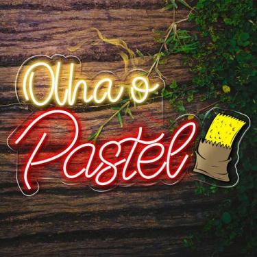 Imagem de Painel Neon Led Olha o Pastel Decoração Lanchonete Salgados - Bloom