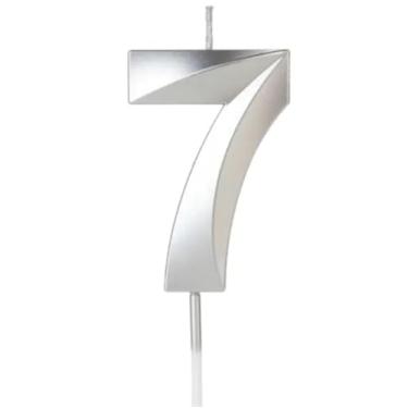 Imagem de Vela de Aniversario Design Prata Perolizada (Numero 7)