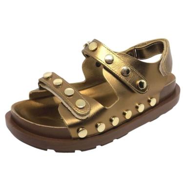 Imagem de Sandália Feminina Pedraria Conforto Tratorada Moderna Cacci