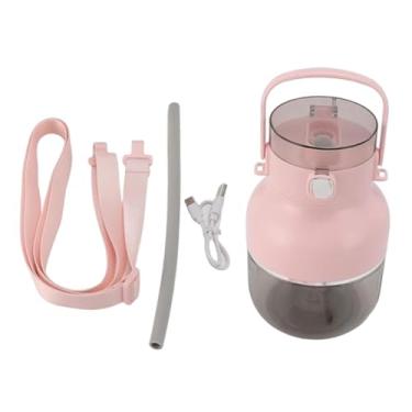 Imagem de WeiLaiKeQi Liquidificador elétrico portátil, espremedor pessoal de 500 ml com alça de 6,3 x 8,3 polegadas, recarregável por USB para cozinha, escritório, Rosa